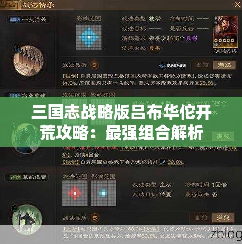 三国志战略版吕布华佗开荒攻略：最强组合解析