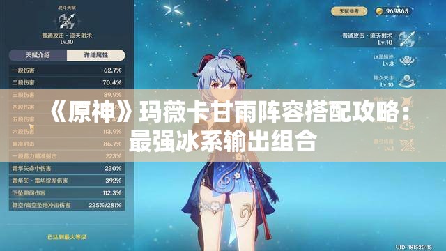 《原神》玛薇卡甘雨阵容搭配攻略：最强冰系输出组合