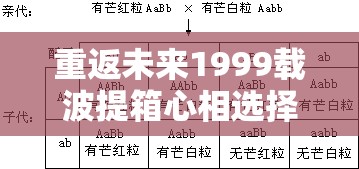 重返未来1999载波提箱心相选择指南：如何做出最佳决策