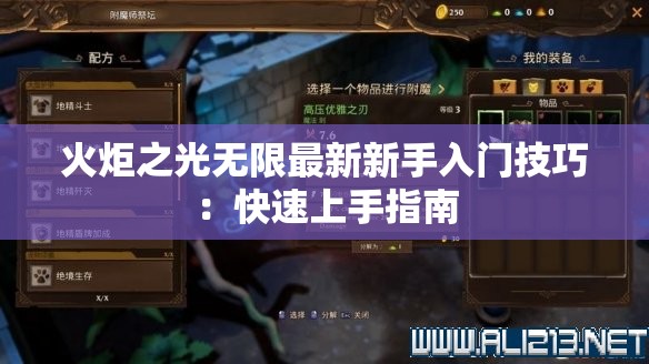 火炬之光无限最新新手入门技巧：快速上手指南